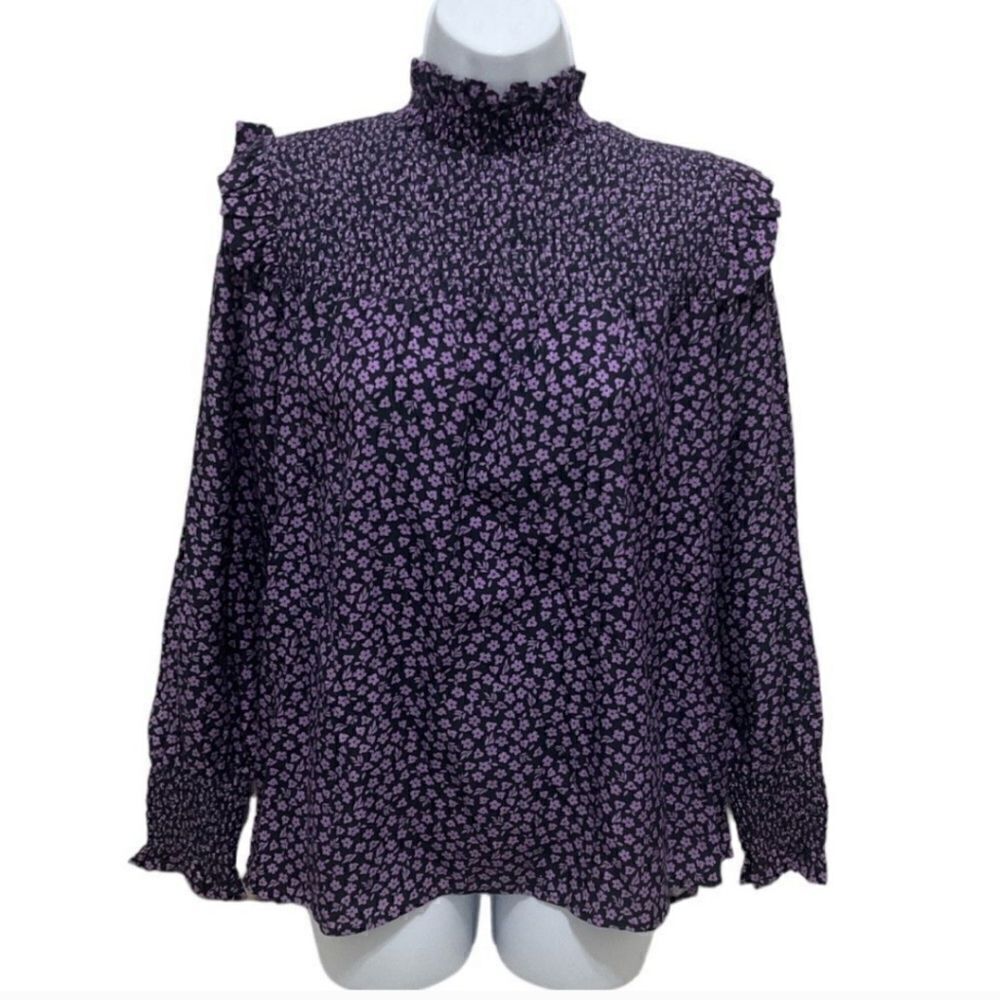 Barbour Floral Peasant High Blouse Size 6 NWT
